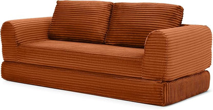 82-Inch Foldable Loveseat Boneless Cloud Couch, Modern Compressed Foam Daybed Floor Mattress Sleeper Sofa, 2-in-1 Boneless Convertible Sofa in a Box,No Assembly Required