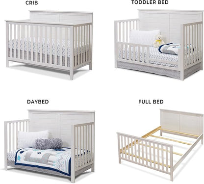 Sorelle Furniture Ashley Crib, Classic 4-in-1 Convertible Pannel Crib, Baby Crib Made of Wood, Non-Toxic Finish, Wooden Baby Bed, Toddler Bed, Child’s Daybed and Full-Size Bed, Nursery Furniture