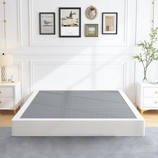 ALDRICH 7 Inch Heavy Duty Metal Box Spring Mattress Foundation 3000lbs Max Weight Capacity/Non-Slip/No Noise/Easy Assembly/Easy Clean Cover,Full