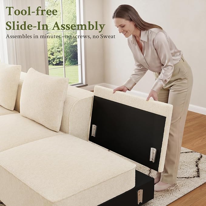 Welzona loveseat Sofa, 75" Comfy Chenille Love Seat, Small Couches for Small Spaces, 2 Seater Modern Loveseat, Deep Seat Chenille Sofas for Living Room, Apartment, Bedroom, Beige