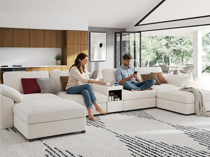 EASE MOOSE Oversized L Shape Sectional Sofa,Deep Seat Modular Sofa