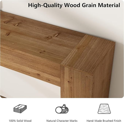 70" Solid Wood Console Table for Entryway, Extra Long Sofa Table | Farmhouse Style, Rectangular, Natural Character Marks, Hand-Made Brushed Finish, for All Room, 10 Mins Easy Assembly