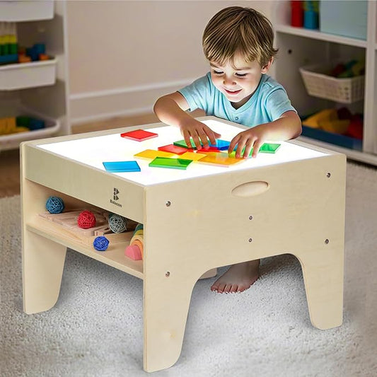 3-in-1 Versatile LED Sensory Light Table w/Storage for Kids - Preschool, Classroom & Playroom | Sensory Learning & Educational Play