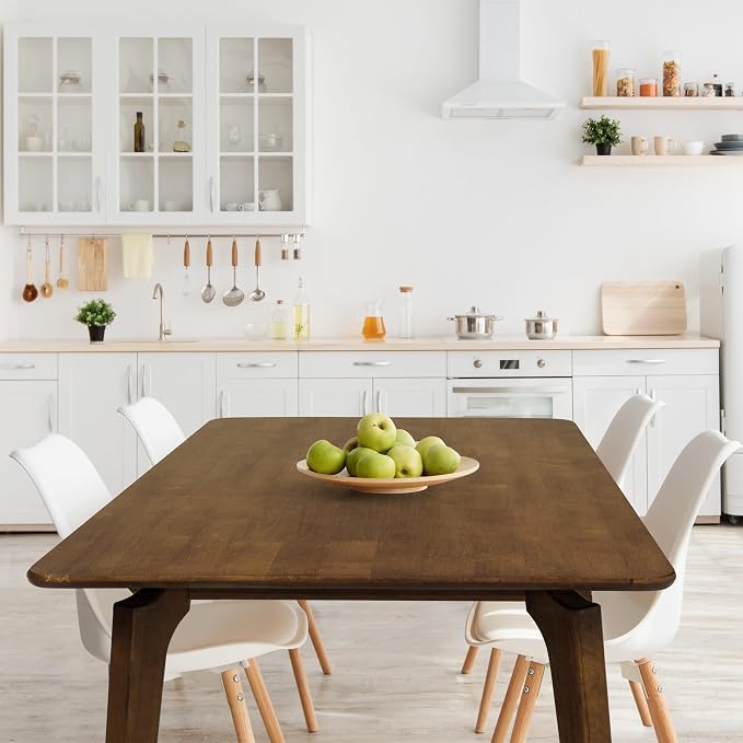 Acacia Verve 48" Solid Wood Dining Table for 4, Rectangular Acacia Wood Kitchen Table, Modern Farmhouse Style, Rustic Natural Finish, Dining Room Furniture, Seats 4 Comfortably, Walnut