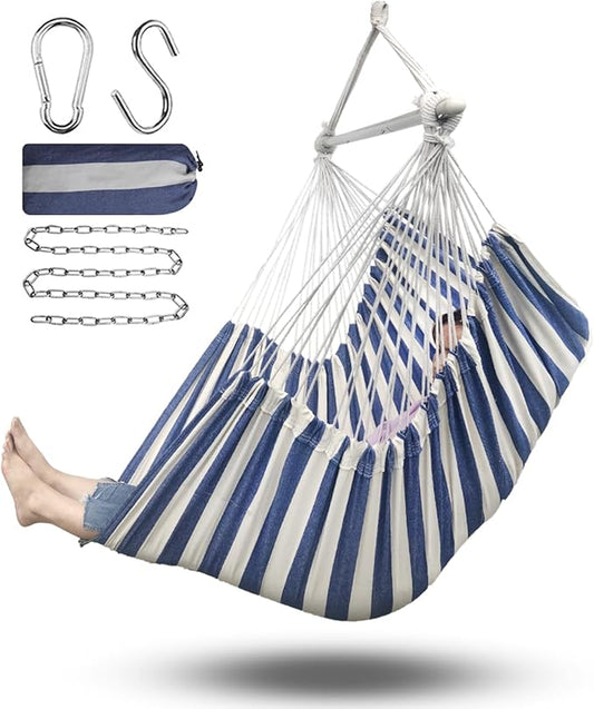 ADVOKAIR Hammock Chair Large 70.9"x47.2", 32% Bigger XXL Hanging Swing Chair with 500lbs Capacity, Heavy Duty Steel Spreader Bar, Extra Roomy Comfort for Adult Indoor Outdoor Bedroom Patio