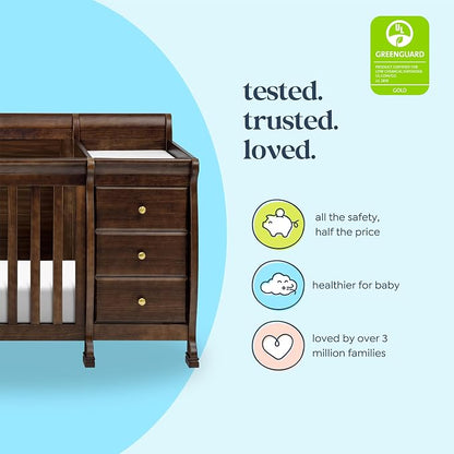 DaVinci Kalani 4-in-1 Convertible Baby Crib & Changing Table Combo - GREENGUARD Gold Certified - Toddler Bed, Daybed, Full-Size Bed Conversion - 4 Adjustable Mattress Heights - White | GREENGUARD Gold Certified, Converts to Toddler Bed, Daybed & Full-S...