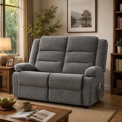 52Inch Reclining Loveseat Sofa,Power Loveseat Recliner,Electric Love seat Recliner Sofa for Bedroom,Living Room with Charging Ports,Grey