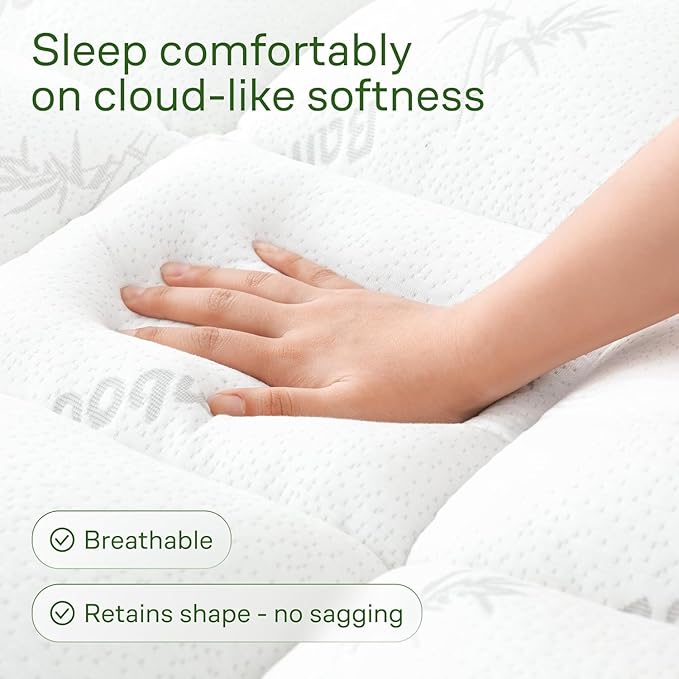 Niagara Sleep Solution Ultra Soft Twin XL Size Mattress Topper - Rayon Derived from Bamboo Pillow Top Mattress Pad for Back Pain Relief - Naturally Cooling for Hot Sleepers, White