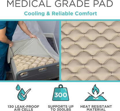 Vive Alternating Air Pressure Mattress Pad - The Original Bed Sore Prevention Solution - Hospital Topper for Bedridden Patients - Includes Waterproof, Breathable Ulcer Cushion & Whisper Quiet Pump