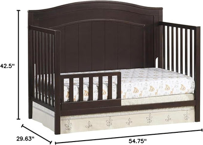 Oxford Baby North Bay 4-in-1 Convertible Crib, Espresso Brown, GreenGuard Gold Certified