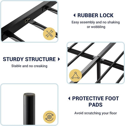 Allewie 14 Inch King Size Metal Platform Bed Frame with Headboard and Footboard, Underbed Storage, Strong Metal Slats Support, Mattress Foundation, No Box Spring Needed, Easy Assembly, Black