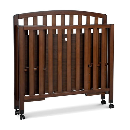 Davinci Dylan 3-in-1 Convertible Portable Mini Crib, Espresso | GREENGUARD Gold Certified - Folding Baby Crib With Wheels, 4 Adjustable Mattress Heights, Conversion Kit Sold Separately