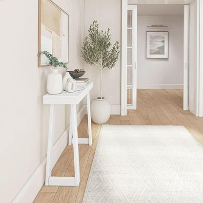 Plank+Beam Solid Wood Console Table, 36 Inch, Sofa Table, Narrow Entryway Table for Hallway, Behind The Couch, Living Room, Foyer, Easy Assembly, White