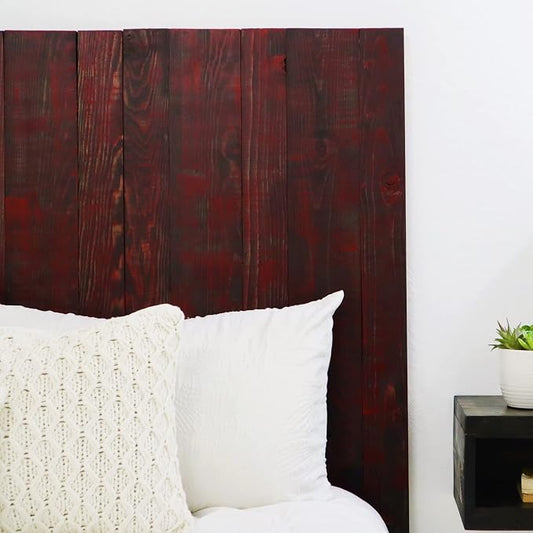 Barn Walls Red Dragon Skin Headboard, Modern Design, Solid Wood Headboard, Floating Panels, Wall Mount, Adjustable Height, Easy Assembly, King Size