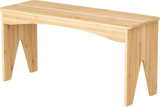 APRTAT Bamboo 35.4" Dining Room Bench, Long Indoor Shoe Bench Seat, Natural | 450LBS Weight Capacity, 2-Person Seat, Rounded Safety Corners, Multi-Scene Use, Easy Assembly
