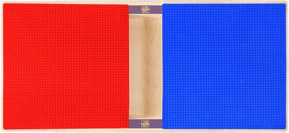 Contender Time-2-Play Kids Activity Play Table, Compatible with Lego Bricks, Extra Sturdy Birch Plywood, 35" W X 15.5" D, Red & Blue, 18" Legs for Ages 2-4