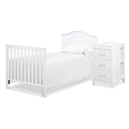 Davinci Charlie 4-in-1 Convertible Mini Crib and Changer Combo in White, Greenguard Gold Certified