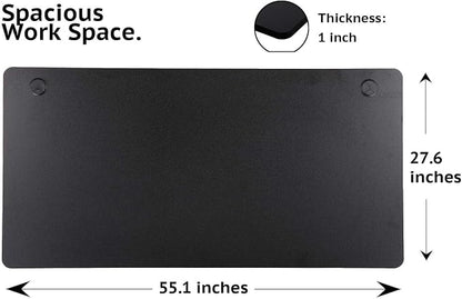UNICOO Melamine 55.1 x 27.6 Inch Universal Table Top for Standard and Sit to Stand Height Adjustable Home and Office Desk Frames (Tabletop 55 - Black)