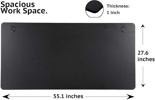 UNICOO Melamine 55.1 x 27.6 Inch Universal Table Top for Standard and Sit to Stand Height Adjustable Home and Office Desk Frames (Tabletop 55 - Black)