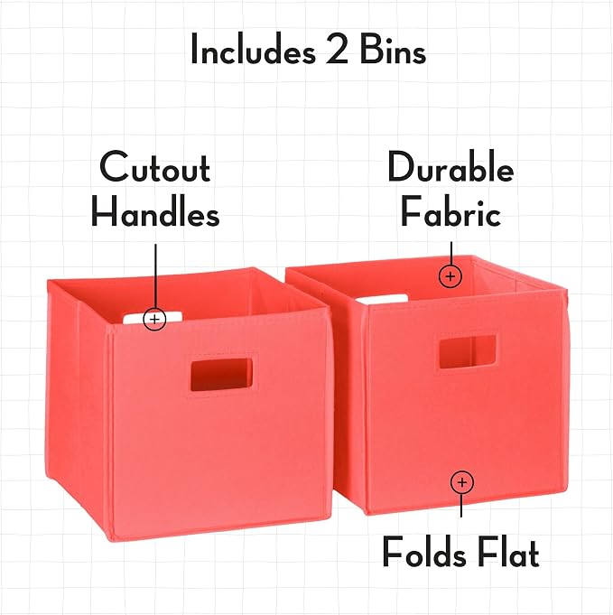 RiverRidge Home RiverRidge Activity Table, White with Coral Bins