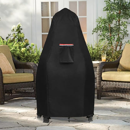 Patio Chiminea Cover,Heavy Duty 600D Waterproof Wood Burning Fire Pits Cover, Chimenea Outdoor Fireplace Wooden Fire Pit Covers,25" Dia x 43.3" H.