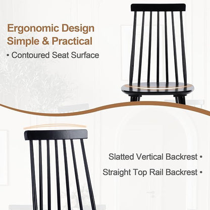 DUHOME Dining Chairs Set of 2 Wood Dining Room Chair Black Spindle Side Kitchen Room Country Farmhouse Chairs Black
