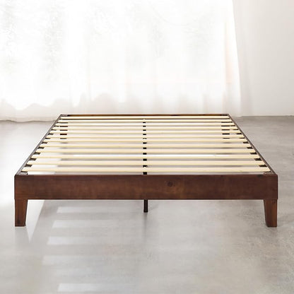 Mellow Naturalista Grand - 12 Inch Solid Wood Platform Bed with Wooden Slats - No Box Spring Needed - Full (Espresso)