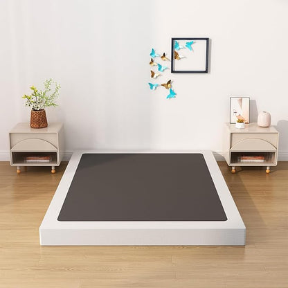 Upcanso King Box Spring Bed Base 6 Inch, Low Profile Metal Box Spring King with Fabric Cover, 3000 Lbs Max Weight Capacity Mattress Foundation, Noise-Free, Easy Assembly