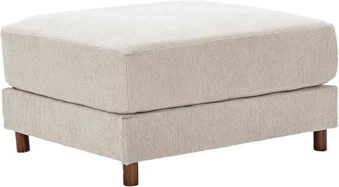 Oversized L Shaped Sectional Couch for Living Room, Extra Large Deep Seat Modular Sectional Sofa with Washable Covers, Modern Cloud Couch for Apartment, Bedroom (Beige, Ottoman)