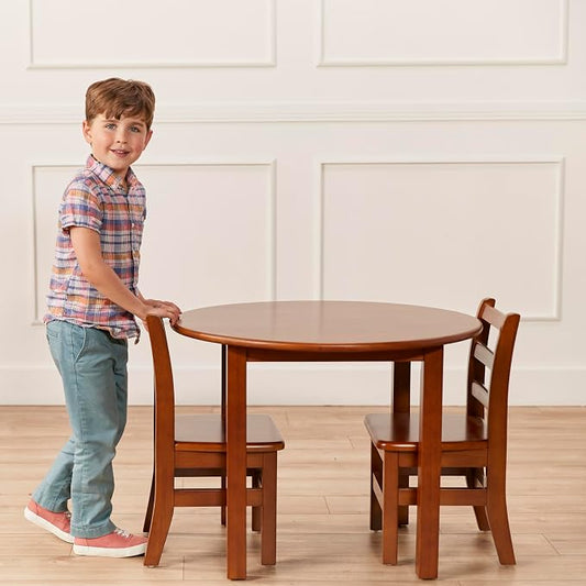 ECR4Kids 30in x 30in Round Hardwood Table with 22in Legs, Childrens Furniture, Grey Wash
