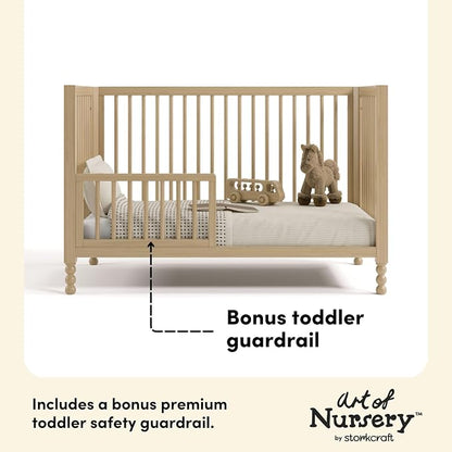 Storkcraft Rio 5-in-1 Convertible Crib and Toddler Guardrail – GREENGUARD Gold Certified, Toddler Bed Conversion Kit Included, Fits Baby Crib Mattress, Converts to Full Bed (Driftwood)