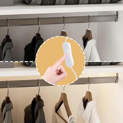Wardrobe Cabinet with LED Lights, Armoire Closet with Glass Doors, Wooden Large Wardrobe with Hanging Rod & 5 Tiers Shelf, Modern Bedroom Armoire Clothes Organizer, White 47.2" W