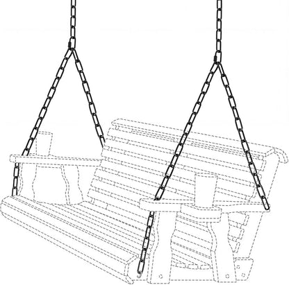 Heavy Duty Porch Swing Hanging Chain Kit (2 Pack) 1500 Lbs Capacity, up to 8 ft Length- Rustproof Zinc-Plated, 6 Quick Links & 2 Y-Chain Assemblies(Black)