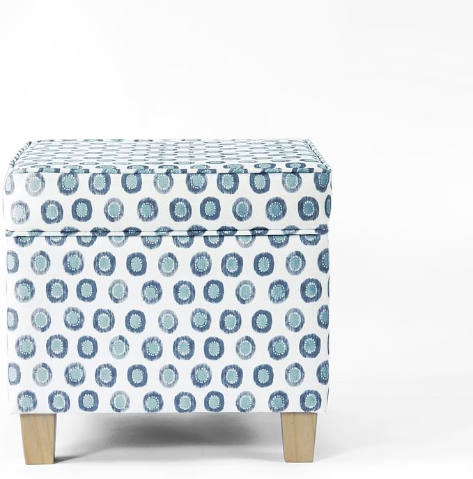 HomePop 18" Classic Square Storage Ottoman - Green Medallion Ikat Print