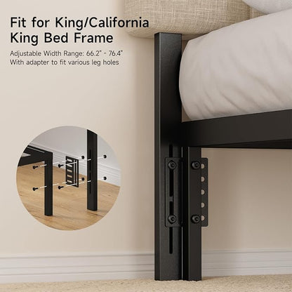 Headboard for King/California King Size Bed, Upholstered Bed HeadBoard with Storage, Linen Fabric Head Board with Vertical Channel Design, Height Adjustable, Easy to Assemble, Beige