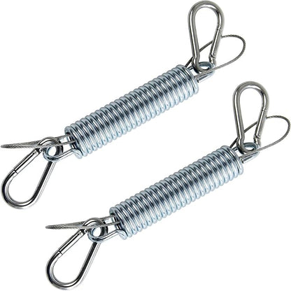 Porch Swing Springs Heavy Duty 700 Lb Capacity Each Hanging Chair Spring Stainless Steel Kit - 2 Springs, 4 Snap Hook Carabiners, 2 Safty Steel Wire for Swinging Porch, Swing Chair, Garden Hammocks