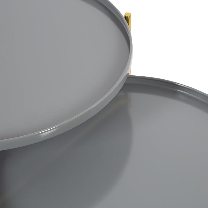 Kate and Laurel Ulani Modern Nesting Side Table, Set of 2, Gray and Gold, Sophisticated Glam End Tables for Storage and Display