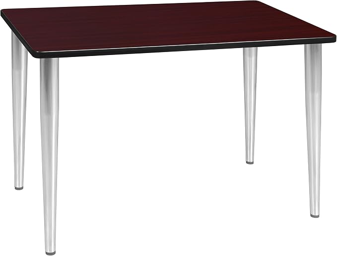 Romig Arco 42 x 24 in. Training Seminar Table- Mahogany Top, Chrome Tapered Legs