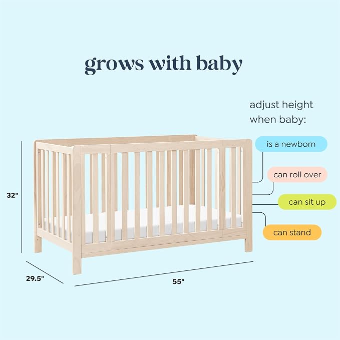 Carter's by Davinci Colby Grow 6-in-1 Convertible Crib - Color Name | GREENGUARD Gold Certified, Converts from a Portable Bassinet to a Full-Size Crib w/ wheels, Daybed, Junior Bed, Full-Size Bed