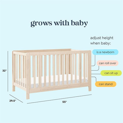 Carter's by Davinci Colby Grow 6-in-1 Convertible Crib - Color Name | GREENGUARD Gold Certified, Converts from a Portable Bassinet to a Full-Size Crib w/ wheels, Daybed, Junior Bed, Full-Size Bed