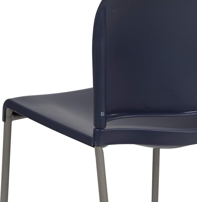 Flash Furniture Hercules Series Contoured Stacking Chairs for Waiting Rooms and Offices, Ergonomic Lobby Chairs with Curved Back, Set of 5, Navy