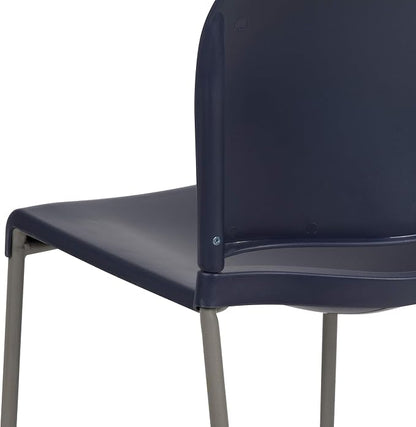 Flash Furniture Hercules Series Contoured Stacking Chairs for Waiting Rooms and Offices, Ergonomic Lobby Chairs with Curved Back, Set of 5, Navy