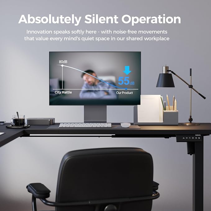 Agilestic 63 x 55 Inch L Shaped Standing Desk Adjustable Height, Corner Standing Desk, Sit Stand Up Computer Table, Splice Board, Black