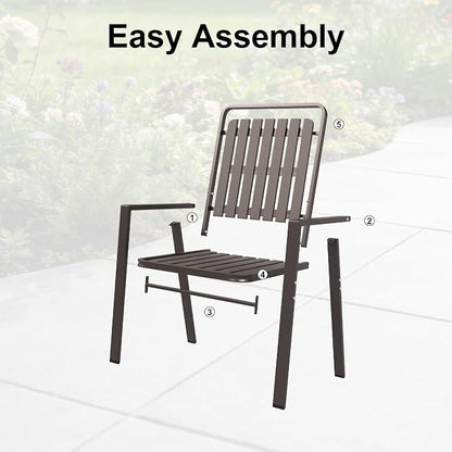 Outdoor Dining Set for 6, Patio Table and Chairs Set with 1.97'' Umbrella Hole, 7pcs Patio Furniture Set 63”x37.8'' Dining Table Set for Porch Deck Backyard Pool