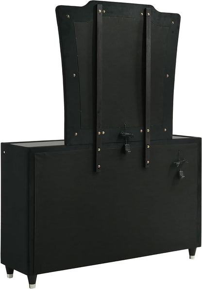 Coaster Home Furnishings Lorient 8-Drawer LED Dresser with Mirror Black 223163M