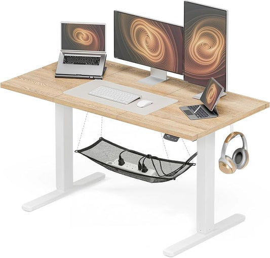 Acrolix Electric Standing Desk, Height Adjustable Home Office Desk with Memory Presets & Cable Management,Oak Sit Stand Desk for Work from Home, Ergonomic Computer Desk (48" x 24")