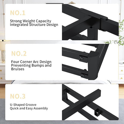 Vaciwe 8 Inch Twin Box Spring with Cover Heavy Duty Metal Box Spring Only,Sturdy Mattress Foundation, Non-Slip,No Noise,Easy Assembly.