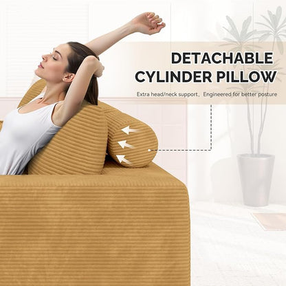 Boneless Couches for Living Room,Cloud Sectional Couch with L-Shape Chaise,Modern Modular Sofa with Deep Seat Upholstered Comfy Couches for Bedroom,No Assembly Required,1PCS
