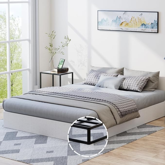 YORMDMO 9 Inch Full Box Springs, Height Profile Box Spring Only for Full Bed, Heavy Duty Metal Mattress Foundation with Fabric Cover, Easy Assembly