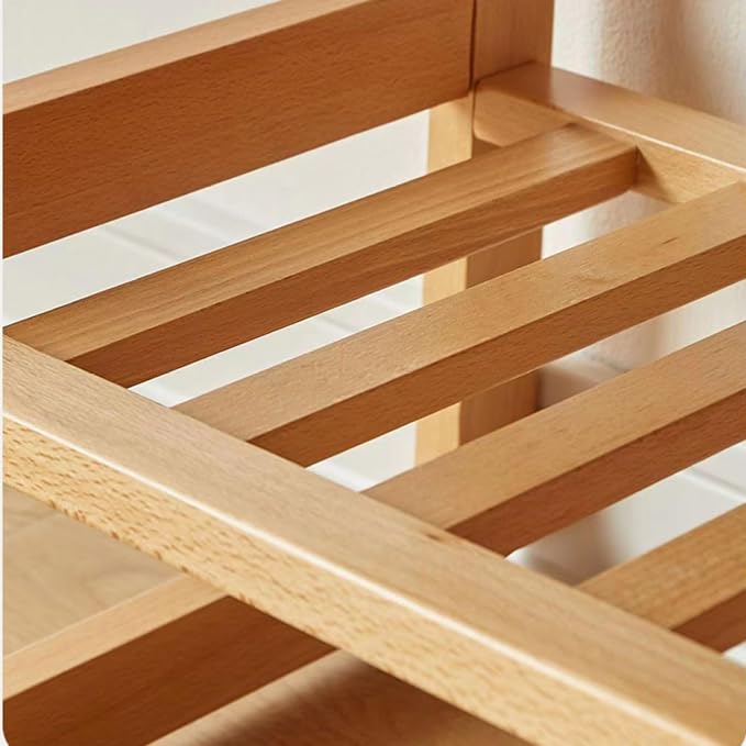 Shoe Rack Storage Bench -Beech Wood Shoe Shelf with Cushioned Seat and Organizer Compartment, Upholstered Bench Minimalist Shoe Rack Benchfor Closet, Entryway, Hallway, Bedroom(45*30*42CM, A)